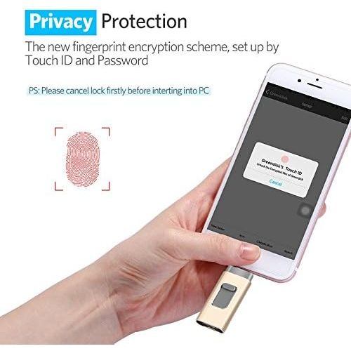  [아마존베스트]Kimiandy USB Flash Drive 128G, USB Memory Stick 128GB Jump Drive Thumb Drive 3.0 Flash Drive Compatible for iPhone/iPad/PC/Android Password/Touch ID Protected Flash Drive for iOS/iPhone (12