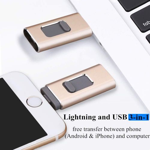  [아마존베스트]Kimiandy USB Flash Drive 128G, USB Memory Stick 128GB Jump Drive Thumb Drive 3.0 Flash Drive Compatible for iPhone/iPad/PC/Android Password/Touch ID Protected Flash Drive for iOS/iPhone (12