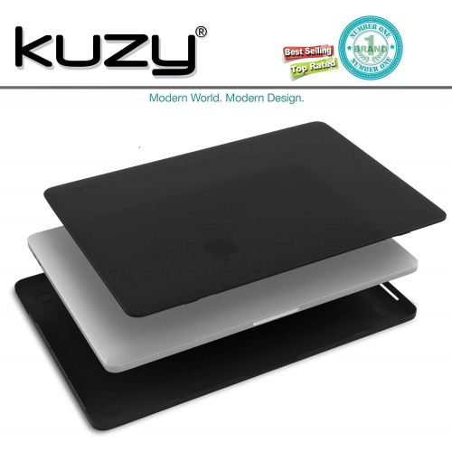  [아마존베스트]Kuzy - MacBook Pro 15 inch Case 2019 2018 2017 2016 Release A1990 A1707, Hard Plastic Shell Cover for Newest MacBook Pro 15 case with Touch Bar Soft Touch - Black