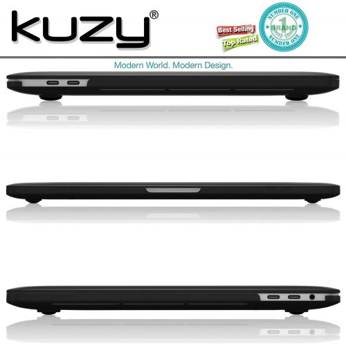  [아마존베스트]Kuzy - MacBook Pro 15 inch Case 2019 2018 2017 2016 Release A1990 A1707, Hard Plastic Shell Cover for Newest MacBook Pro 15 case with Touch Bar Soft Touch - Black