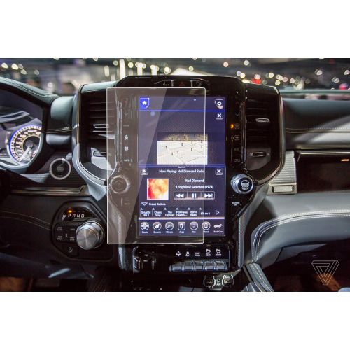  [아마존베스트]Kykr Premium Screen Protector Compatible with 2019 1500 2500 3500 Uconnect 12 Inch Dodge Ram - Anti Glare Scratch Fingerprint Navigation Protection Tempered Glass