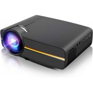 Porjector,LoongSon Home theater Video Projector 1080P, LED LCD Mini Projector Portable Movie Projector Support HDMI, USB, SD Card, VGA, AV for Home Cinema, TV, Laptops, Game, Smart