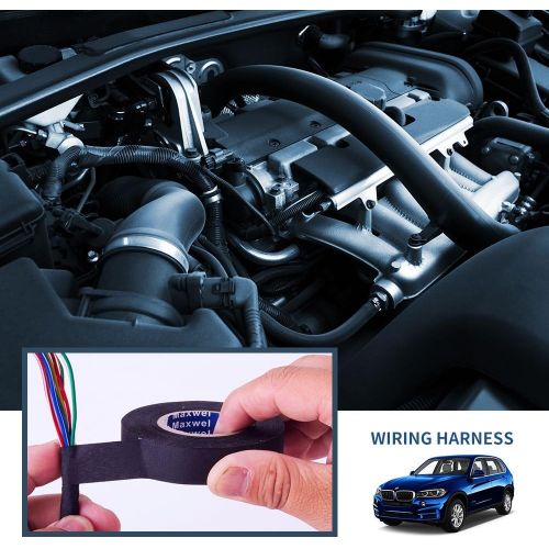  [아마존베스트]Maxwel Manufacturing Automotive Wiring Harness Cloth Tape - Maxwel VERSAF51217 Chemical Fiber Cloth High Temp Wire Harness Wrapping Tape for Auto Electrical Wrap, Protection, Insulation 19MM × 25M Pack