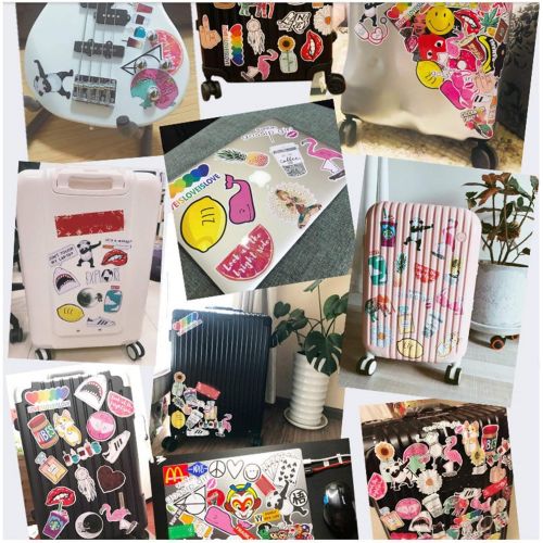  [아마존베스트]Mozoltov 100 Pcs Fashion Brand Stickers for Laptop Stickers Motorcycle Bicycle Skateboard Luggage Decal Graffiti Patches Stickers for [No-Duplicate Sticker Pack]