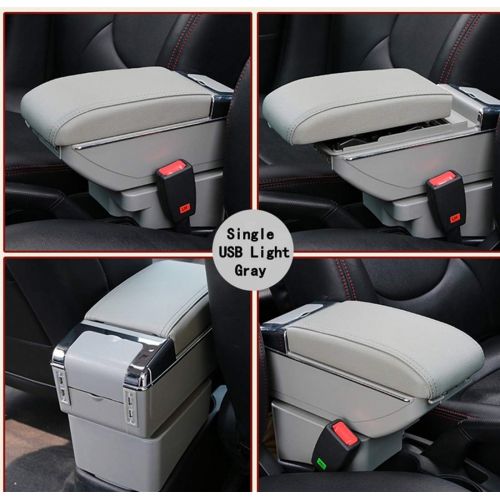  Brand: MyGone MyGone Center Console Armrest Box for 2015 2016 KIA Rio 3, Car Interior Accessories Leather Arm Rest Organizer with LED Lights 7 USB Ports Adjustable Cup Holder Removable Ashtray G