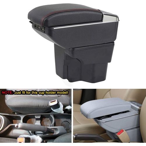  Brand: MyGone MyGone Center Console Armrest Box for 2015 2016 KIA Rio 3, Car Interior Accessories Leather Arm Rest Organizer with LED Lights 7 USB Ports Adjustable Cup Holder Removable Ashtray G