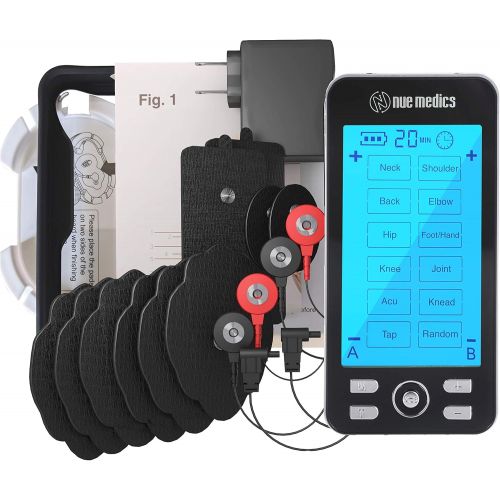  [아마존 핫딜] [아마존핫딜]NueMedics Tens Unit Machine Pulse Massager 24 Massage Modes Rechargeable Muscle Stimulator Device with 6 Large Pads for Pain Relief, Body Building Neck Back Pain Relief