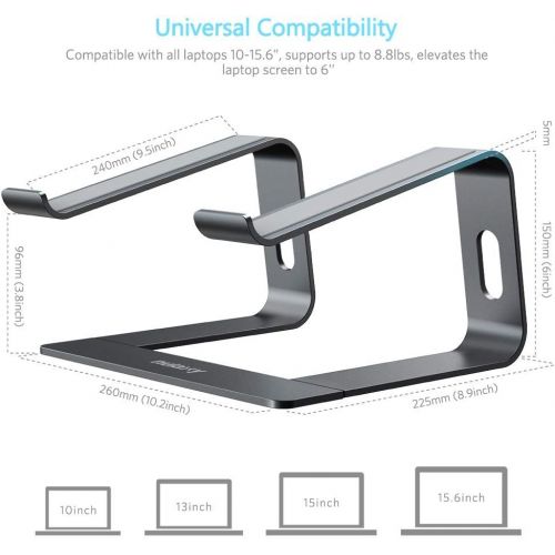  [아마존베스트]Nulaxy Laptop Stand, Ergonomic Aluminum Laptop Computer Stand, Detachable Laptop Riser Notebook Holder Stand Compatible with MacBook Air Pro, Dell XPS, HP, Lenovo More 10-15.6” Lap