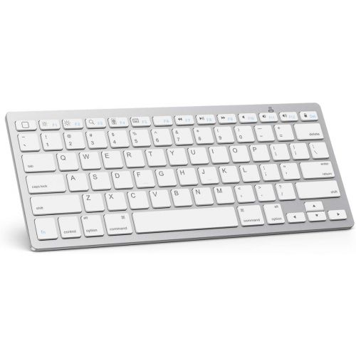  [아마존베스트]OMOTON Ultra-Slim Bluetooth Keyboard Compatible with 2018 iPad Pro 11/12.9, New iPad 9.7 Inch, iPad Air, iPad Mini, iPhone and Other Bluetooth Enabled Devices, White