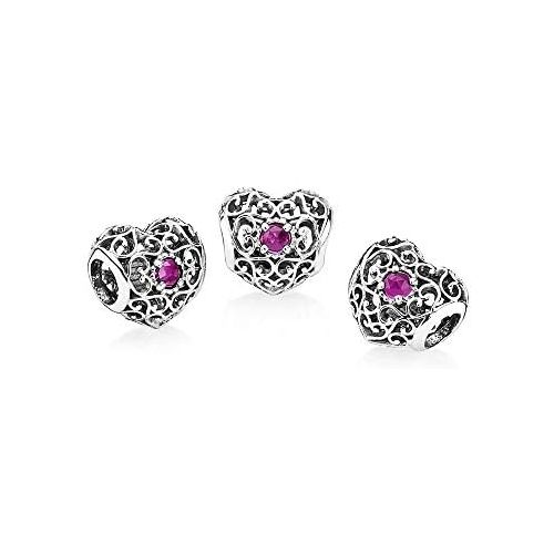  Brand: Pandora Pandora 791784SRU July Signature Heart Birthstone Charm - 2015