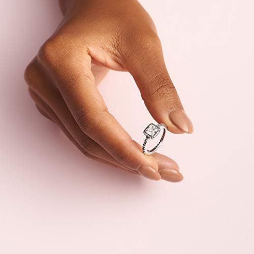  Brand: Pandora Pandora Womens Ring 925 Silver with timeless elegance - 190947CZ Zirconia White L- L 1/2