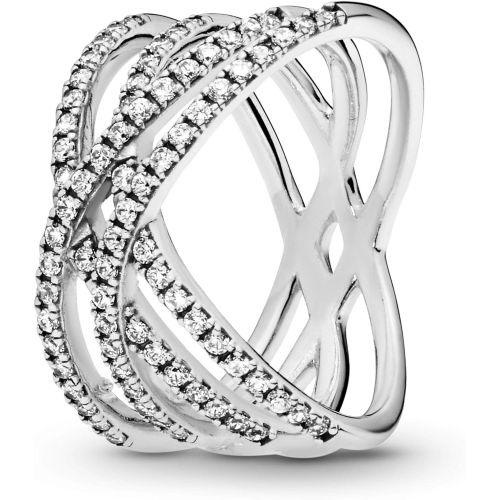  Brand: Pandora Pandora Womens Ring Cosmic Lines 196401CZ, Silver, clear