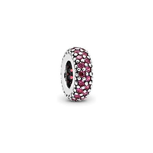  Brand: Pandora Pandora 791359CZR Womens Charm Pave Inspiration 925 Silver Zirconia Red Brilliant Cut