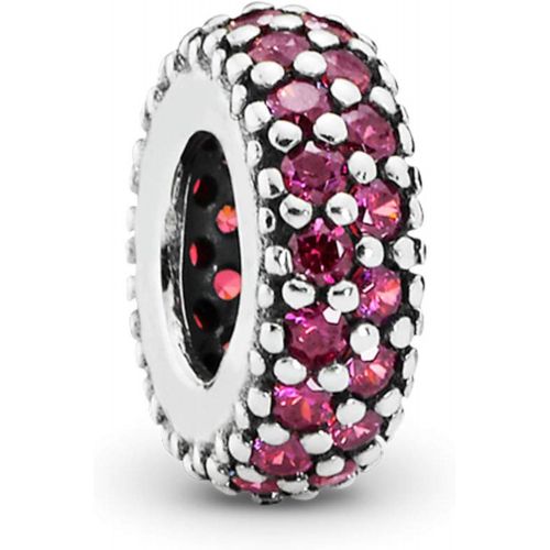  Brand: Pandora Pandora 791359CZR Womens Charm Pave Inspiration 925 Silver Zirconia Red Brilliant Cut