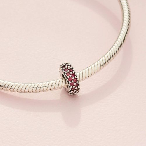  Brand: Pandora Pandora 791359CZR Womens Charm Pave Inspiration 925 Silver Zirconia Red Brilliant Cut