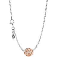 Brand: Pandora Pandora Silver Necklace with Heart Swirl Pendant Rose 08341