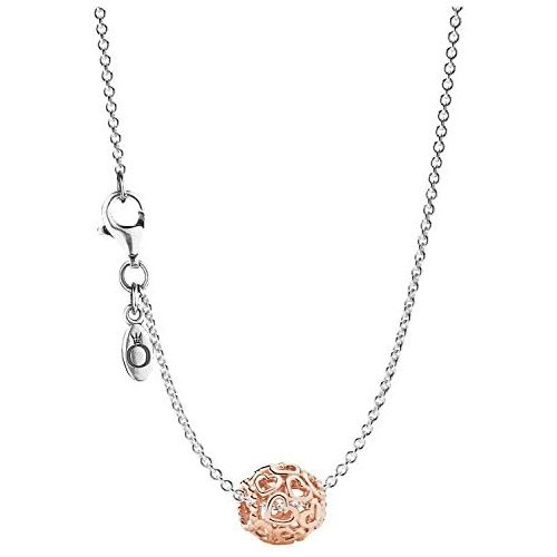  Brand: Pandora Pandora Silver Necklace with Heart Swirl Pendant Rose 08341