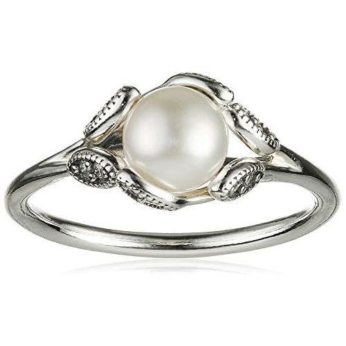  Brand: Pandora Pandora Womens Ring Bright Leaves 925 Silver Pearl White  190967P, Silver, Silver