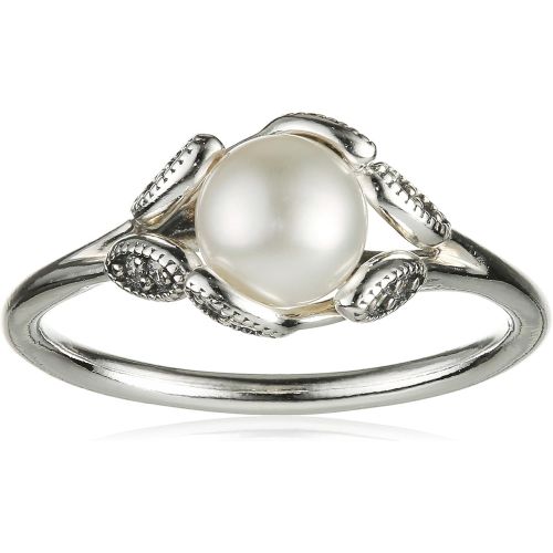  Brand: Pandora Pandora Womens Ring Bright Leaves 925 Silver Pearl White  190967P, Silver, Silver