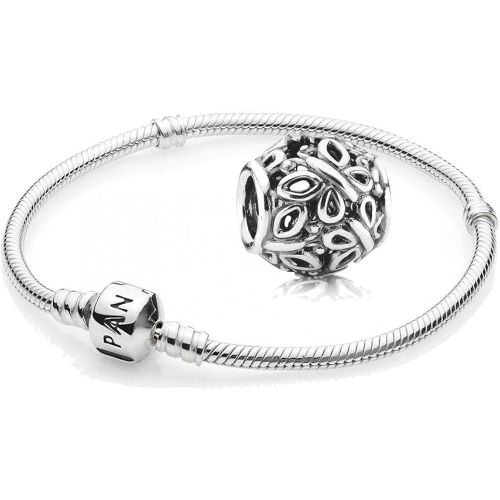  Brand: Pandora Original Pandora Gift Set, 1 590702HV Bracelet 790895 and 1 Silver Charm Butterfly Swarm 790895, Silver