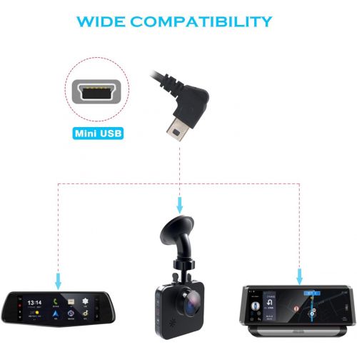  [아마존베스트]Dash Cam Hardwire Kit, Mini USB Hard Wire Kit Fuse for Dashcam, Plozoe 12V-30V to 5V Car Dash Camera Charger Power Cord, Gift 4 Fuse Tap Cable and Installation Tool（11.5ft）