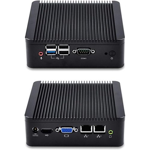  Qotom 2.41 GHz Quad Core CPU Fanless Computer 500GB HDD 8GB Ram Celeron J1900 VGA 2 Ethernet Port