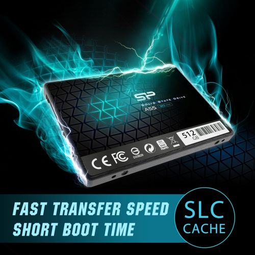  [아마존베스트]SP Silicon Power Silicon Power 512GB SSD 3D NAND A55 SLC Cache Performance Boost SATA III 2.5 7mm (0.28) Internal Solid State Drive (SP512GBSS3A55S25)