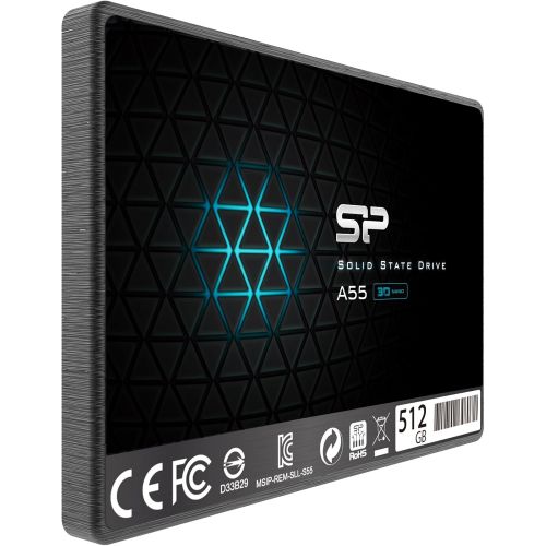  [아마존베스트]SP Silicon Power Silicon Power 512GB SSD 3D NAND A55 SLC Cache Performance Boost SATA III 2.5 7mm (0.28) Internal Solid State Drive (SP512GBSS3A55S25)