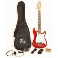 Electric Guitar Package 12 Size wPocket Amp, Strap, Cord & On Line Video Lessons SX RST 12 CAR Short Scale Red Package