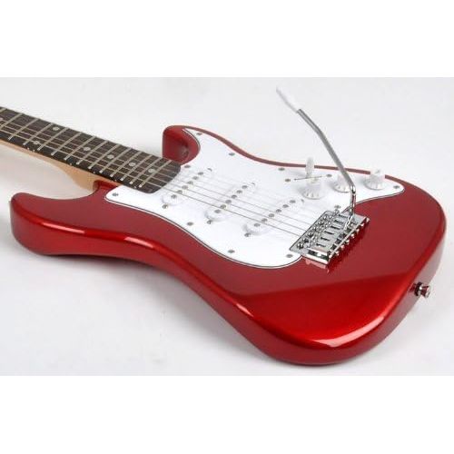  Electric Guitar Package 12 Size wPocket Amp, Strap, Cord & On Line Video Lessons SX RST 12 CAR Short Scale Red Package