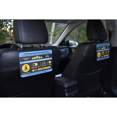  [아마존베스트]Eagle Express (2 pack) Uber Lyft Tips Rating Appreciated Rideshare Driver Signs double side double printed with different design 9x6