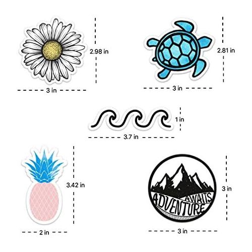  [아마존베스트]Saturdays Co. Cute Ocean/Beach Vinyl Laptop and Water Bottle Decal Sticker Pack, Made in US