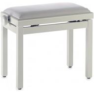 Brand: Stagg Stagg PB39 IVP VWH Adjustable Height Piano Bench with White Velvet Top - White