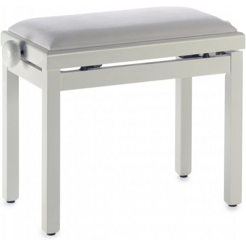  Brand: Stagg Stagg PB39 IVP VWH Adjustable Height Piano Bench with White Velvet Top - White