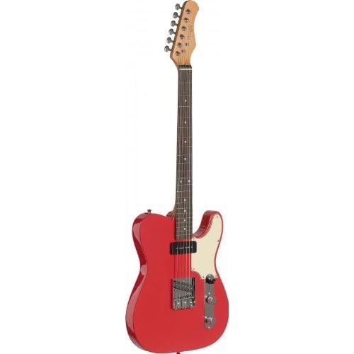  Stagg SET-CST FRD Vintage T Series Custom Electric Guitar with Solid Alder Body - Fiesta Red