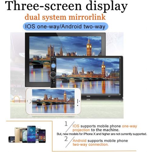  [아마존베스트]TDYJWELL 7 inch Double Din Touch Screen Car Stereo Upgrade The Latest Version MP5/4/3 Player FM Radio Video Support Backup Rear-View Camera Mirror Link