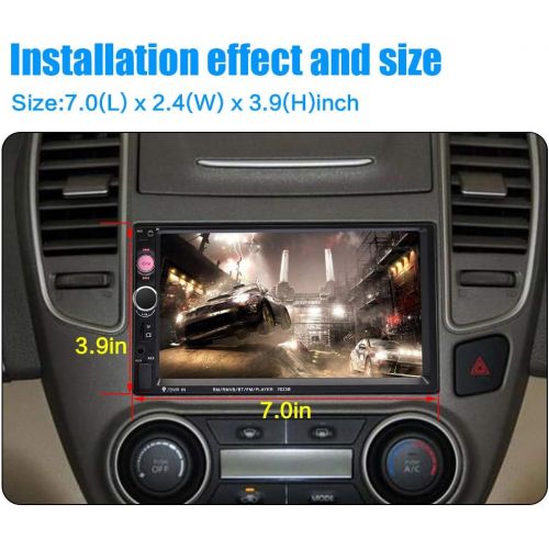  [아마존베스트]TDYJWELL 7 inch Double Din Touch Screen Car Stereo Upgrade The Latest Version MP5/4/3 Player FM Radio Video Support Backup Rear-View Camera Mirror Link