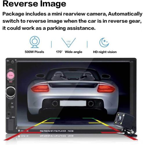  [아마존베스트]TDYJWELL 7 inch Double Din Touch Screen Car Stereo Upgrade The Latest Version MP5/4/3 Player FM Radio Video Support Backup Rear-View Camera Mirror Link