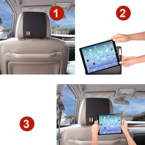  [아마존베스트]TFY Car Headrest Mount Holder Only Compatible with iPad Pro 12.9 inch 2016 Version, Black