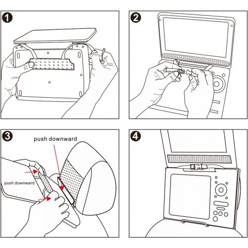  [아마존베스트]TFY Car Headrest Mount Holder for Standard (Laptop Style) Portable DVD Player