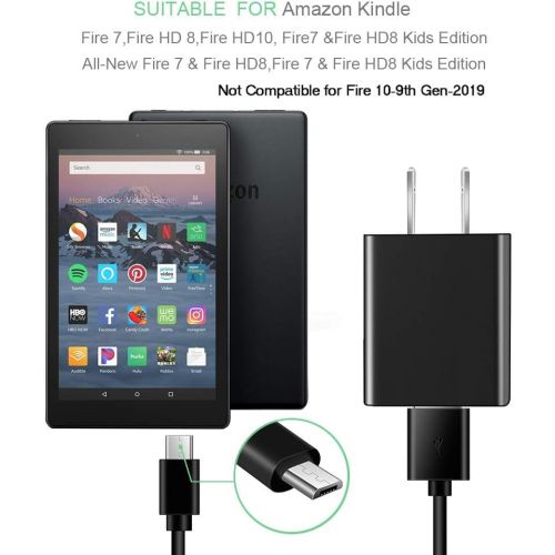  [아마존베스트]TONIWA Kindle Fire Charger [UL Listed] Compatible for Amazon Kindle Fire 7 HD 8 10 Tablet and Phones Kids Edition Kindle Fire HD HDX 7” 8.9” Fire Stick Fast Rapid Charger Adapter with 5FT