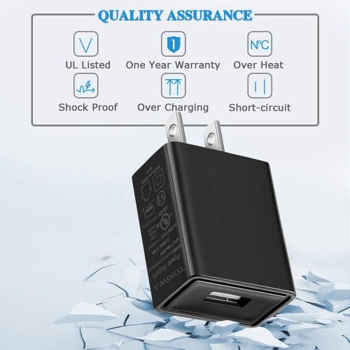  [아마존베스트]TONIWA Kindle Fire Charger [UL Listed] Compatible for Amazon Kindle Fire 7 HD 8 10 Tablet and Phones Kids Edition Kindle Fire HD HDX 7” 8.9” Fire Stick Fast Rapid Charger Adapter with 5FT