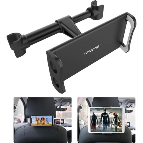  [아마존베스트]Car Headrest Mount, Tryone Tablet Headrest Holder Compatible with Smartphones/Tablets/Switch 4.7-10.5, Headrest Posts Width 4.9in-5.9in(Black)