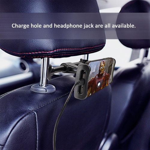  [아마존베스트]Car Headrest Mount, Tryone Tablet Headrest Holder Compatible with Smartphones/Tablets/Switch 4.7-10.5, Headrest Posts Width 4.9in-5.9in(Black)