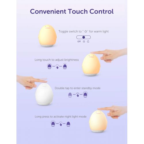  [아마존 핫딜] [아마존핫딜]VAVA Nachtlicht Kind Wiederaufladbare Nachttischlampe USB Silikon Pinguin Baby Einschlafhilfen Touch Control dimmbar mit Warm-Licht & RGB-Farbwechsel Modi 1h Timer