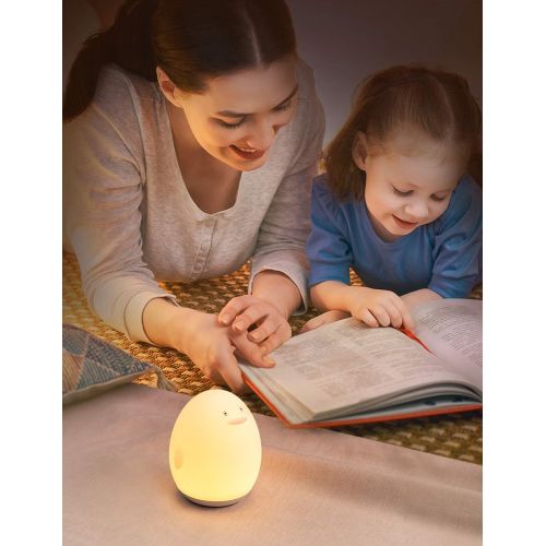  [아마존 핫딜] [아마존핫딜]VAVA Nachtlicht Kind Wiederaufladbare Nachttischlampe USB Silikon Pinguin Baby Einschlafhilfen Touch Control dimmbar mit Warm-Licht & RGB-Farbwechsel Modi 1h Timer