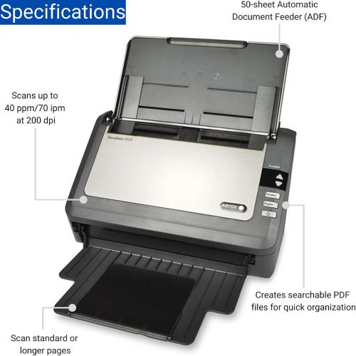  [아마존베스트]Xerox Scanners Xerox DocuMate 3125 Duplex Scanner with Document Feeder for PC and Mac