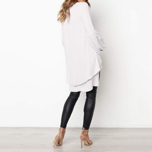  Brand: WWricotta WWricotta Fashion Women Autumn Loose Long Puff Sleeve SOID Sweatshirt Top Blouse(,)