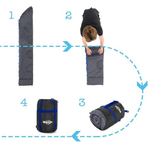  Brand: Wantdo Wantdo Sleeping Bag with Hood for Cold Weather 30 Fahrenheit Indoor Outdoor Use Waterproof, Portable Lightweight Great for Camping Backpacking Hiking