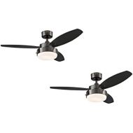 Westinghouse 7876400 Alloy 42-Inch Gun Metal Indoor Ceiling Fan, Light Kit with Opal Frosted Glass (1, Gun Metal, 2-Pack)
